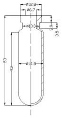 Picture of Sterile Evacuated Vial - 5 ml  volume (53 ± 0.5 mm height and 14.8 ± 0.2 mm body diameter)