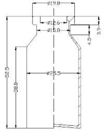 Picture of Sterile Air-Filled Vial - 15 ml  volume (52.5 ± 0.5 mm height and 25.5 ± 0.25 mm body diameter)