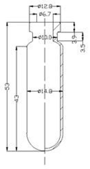 Picture of Sterile Water-Filled Vial - 5 ml  volume (53 ± 0.5 mm height and 14.8 ± 0.2 mm body diameter)